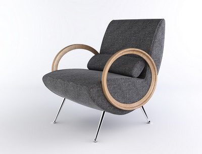  灰色实用椅子3D模型 