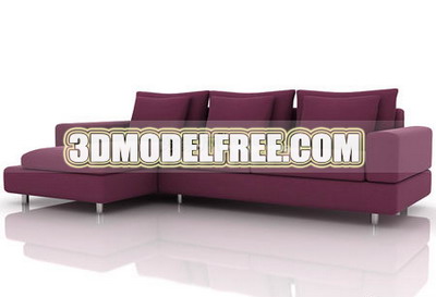  酱紫色沙发3D模型 