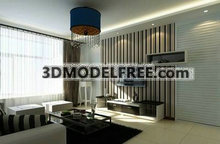现代简约风格室内装饰3D模型1款