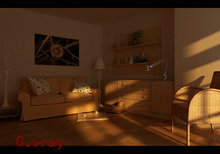 落日下的客厅3D模型