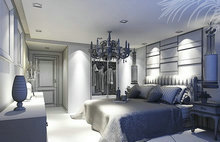 现代欧式卧室3D模型（含材质贴图、光域网）