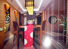 中式家居木艺餐厅3D模型（含材质）