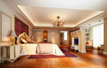 欧式明亮宽大的卧室3D模型（含材质）