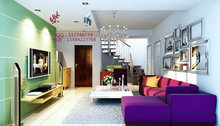 紫色风情别墅客厅模型