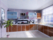 现代明亮宽敞厨房模型
