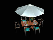 3D餐桌及遮阳伞组合模型