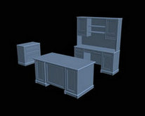 3D欧式办公家具套装模型