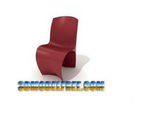 暗红色的时尚椅子3D模型1款
