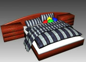 现代个性的大床3D模型下载