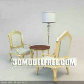 欧式时尚桌椅3D模型1款