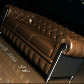 咖啡色真皮沙发3D模型