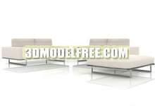 白色沙发组合3D模型