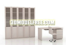 书桌书柜组合3D模型