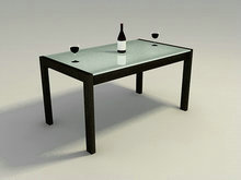 木质玻璃桌子3D模型