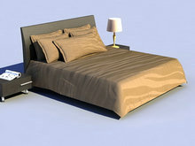 复古深色的床3D模型