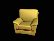 黄色的老式沙发3D模型