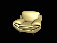 黄色的古董沙发3D模型