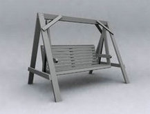 休闲木椅模型