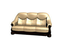 金色多人沙发3D模型