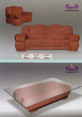 褐色老板沙发和茶几3D模型