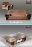 棕色老板沙发和茶几3D模型
