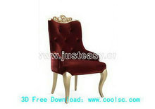 暗红色沙发椅3D模型（含材质）