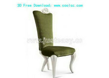 欧式绿色椅子3D模型（含材质）