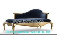 金色躺椅3D模型（含材质）
