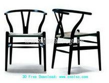中式黑木椅3D模型（含材质）