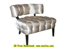 银色时尚沙发椅3D模型（含材质）