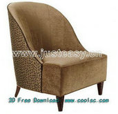 布艺复古沙发椅3D模型（含材质）