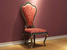 欧式暗红色木椅3D模型（含材质）