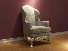 欧式花纹休闲椅3D模型（含材质）