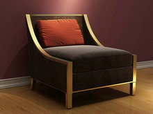 休闲灰色沙发椅3D模型（含材质）