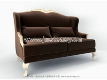 现代中式双人沙发