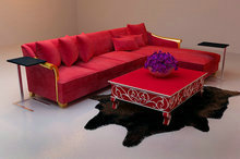 艳丽红色宝洋L型沙发3D模型（含材质）