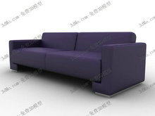 紫色简洁多人沙发3D模型（含材质）