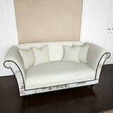 白色花纹双人沙发3D模型