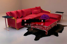 大红色宝洋L型沙发