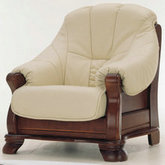 欧式白色木底皮椅3D模型