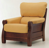 红木靠垫布艺单人沙发3D模型（含材质）