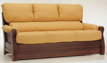 红木靠垫布艺多人沙发3D模型（含材质）