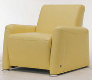 加宽型黄色单人布艺软沙发3D模型（含材质）