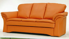 橘色多人布艺海绵软沙发3D模型（含材质）