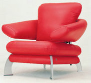红色个性单人靠背沙发3D模型（含材质）