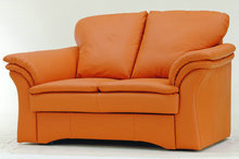 橘色双人布艺软沙发3D模型