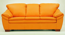 橘色多人软沙发3D模型