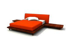 木底布艺双人床3D模型