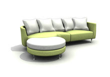 卡哇伊造型时尚多人沙发3D模型