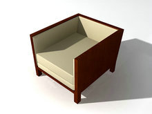 实木外框布艺沙发3D模型